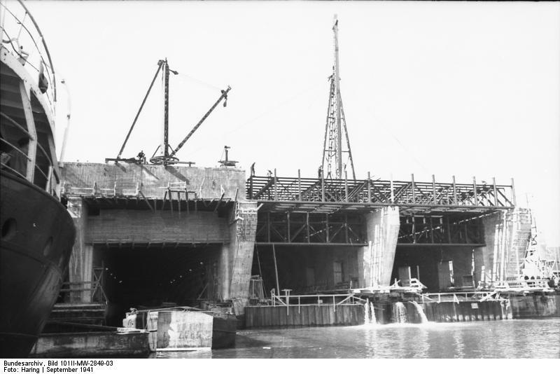 Foto frankrike - brest - bygge av ubA¥tsbunker