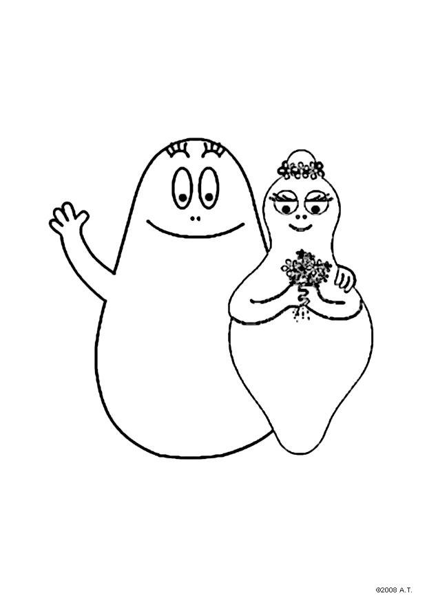 Målarbild barbapappa och barbamamma