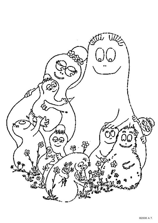 Målarbild barbapappas familj