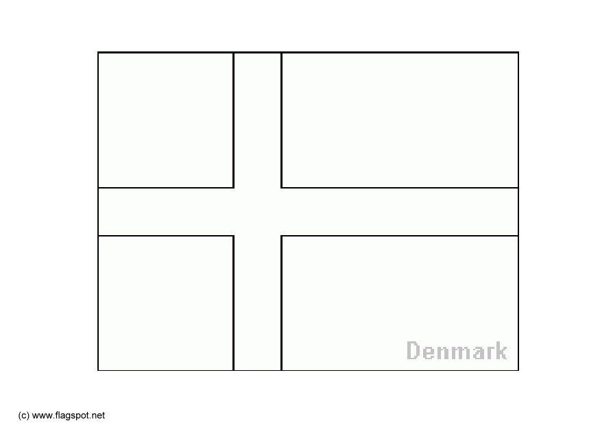 Målarbild dansk flagga