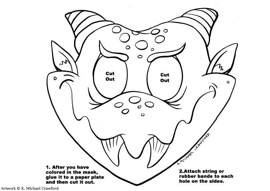 Målarbild drakmask