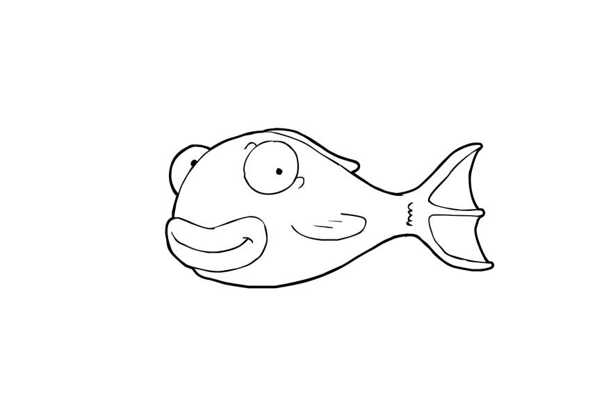 Målarbild fisk