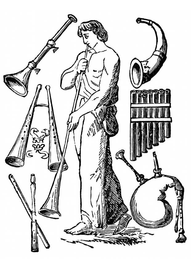 Målarbild gamla instrument