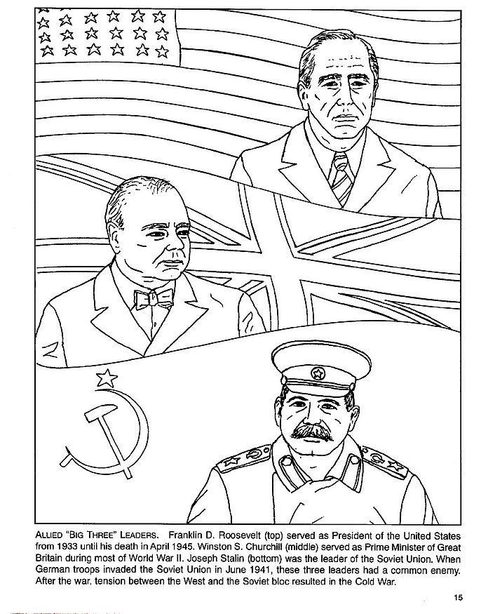 Målarbild marshall 20, roosevelt, churchill, stalin