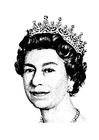 Målarbild drottning Elizabeth II