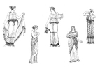 Målarbild kvinnor i antikens Grekland