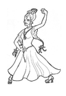 Målarbild Prinsessa som dansar flamenco